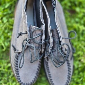 Sebago Women’s Lace-Up Shoes – Size 9 – Gray Textured Leather